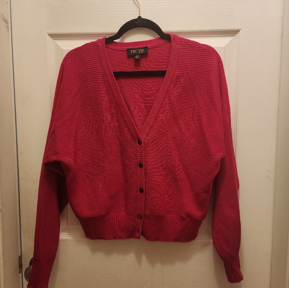 NWOT Cute pink sweater doleman sleeves